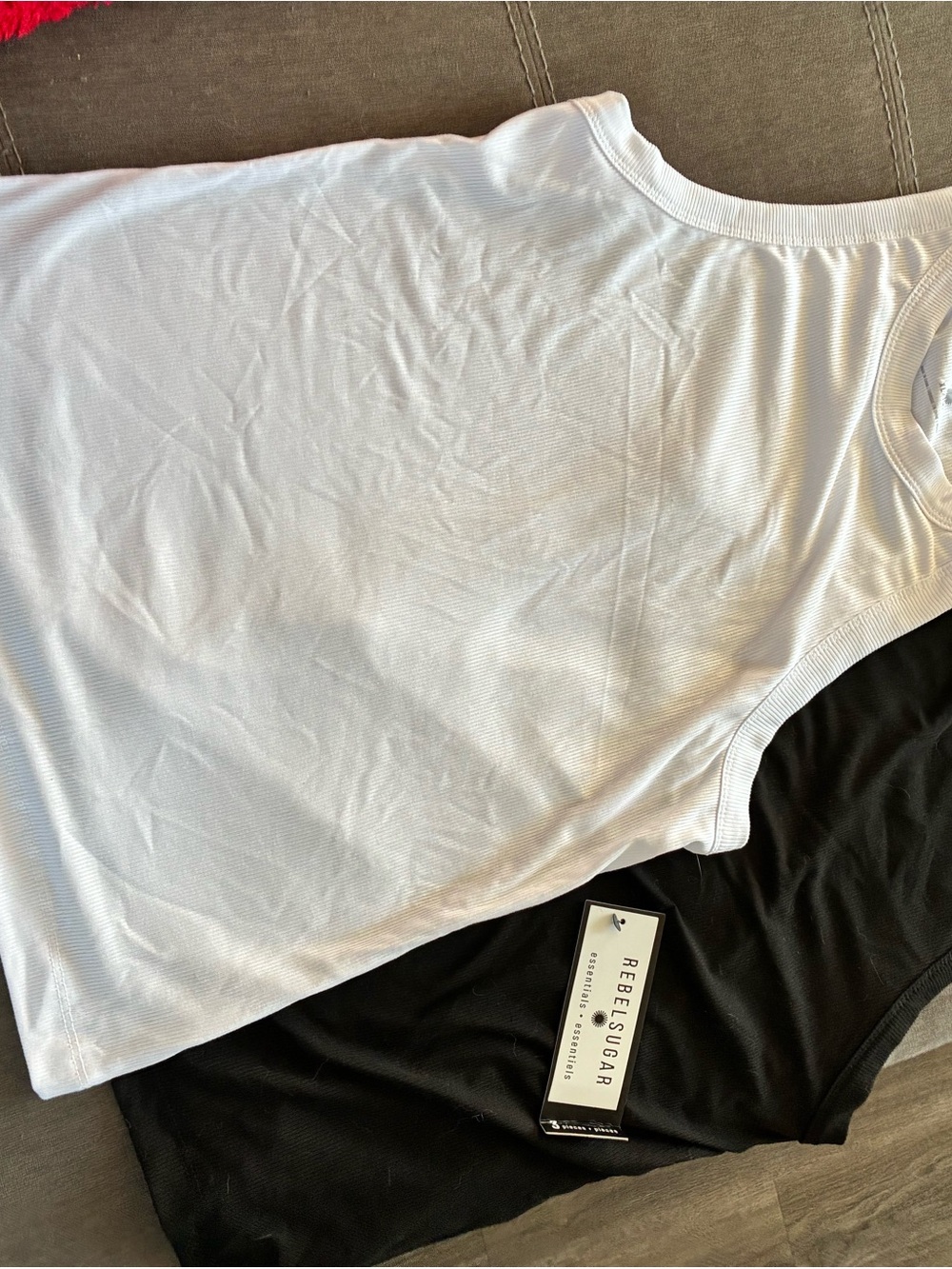 Rebel Sugar White and Black Ribbed Tank Tops - Classic Sleeveless Duo made small
